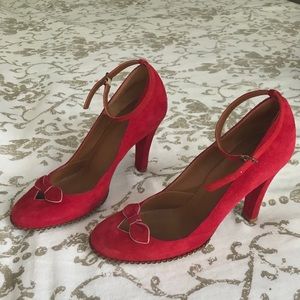 Marc Jacobs Red Velvet Pumps Size 7 1/2